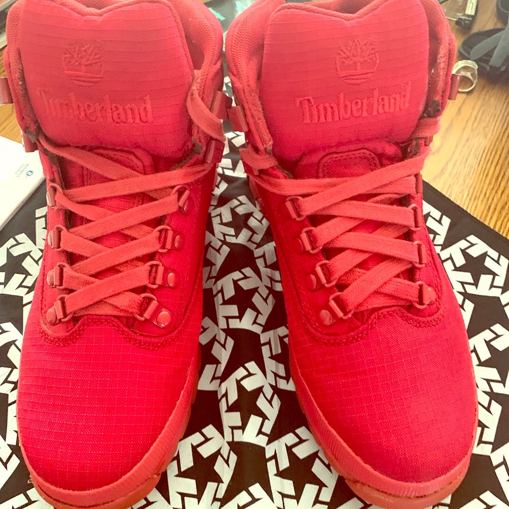 🛑RED EURO TIMBERLAND WATERPROOF UNISEX BOOT🛑